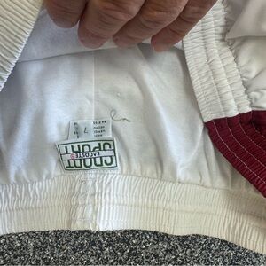 Lacoste Kids White Joggers with Red Trim